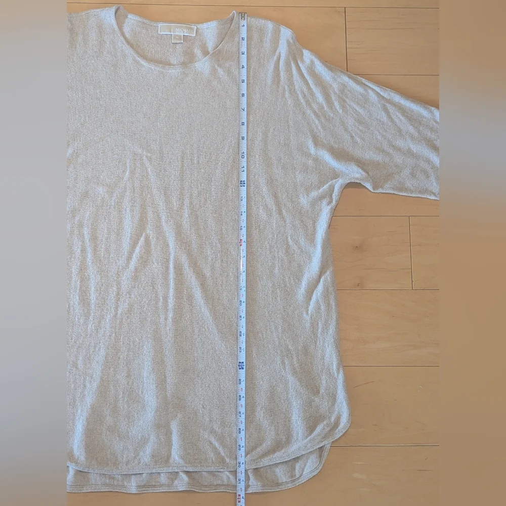 Michael Kors Cream Tunic Sweater XL Longline Oversized Cozy Knit